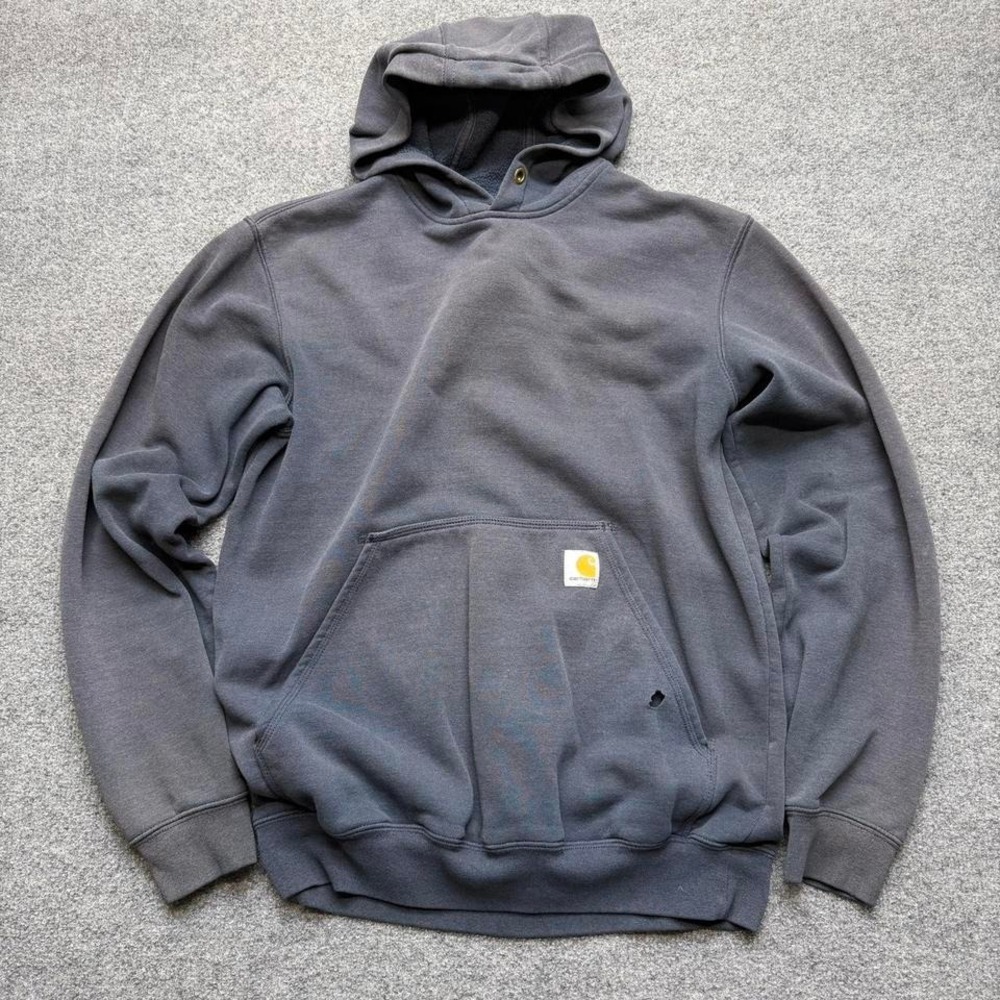 Vtg faded carhartt hoodie‎ navy blue size men's small